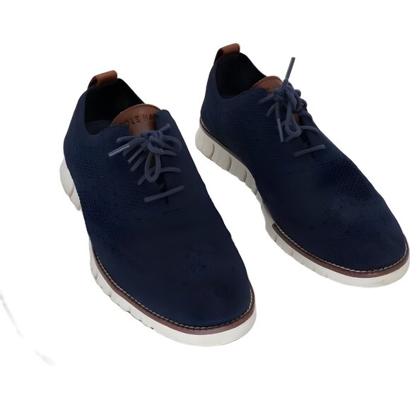 Cole Haan Original Grand Stitchlite Wing Oxford Sneaker Navy Ivory 9M - Picture 1 of 6